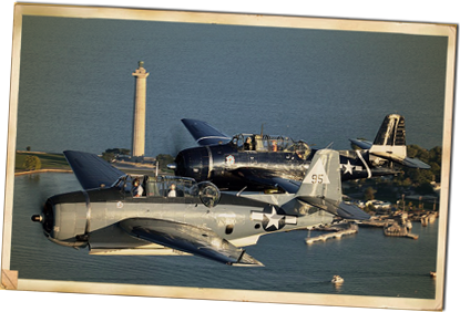 Lake Erie Warbirds TBM Avenger Flying Over the Lake Erie Islands